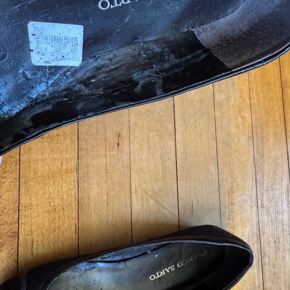 Franco Sarto Black and Gold Quilted Flats - Picture 6 of 13